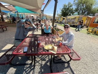 Bunny ears for Easter. Brian apparently can't be bothered to put down his quesadilla